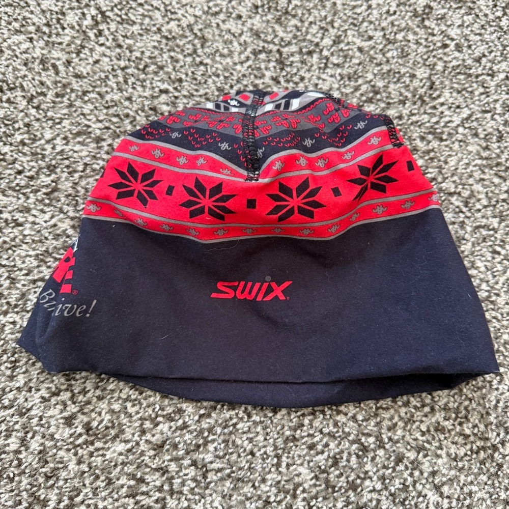 Swix Black Red Beanie Adult Slumberland Birkie American Birkebeiner